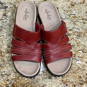 Clarks Womens Red/Brown Sandals, size 7